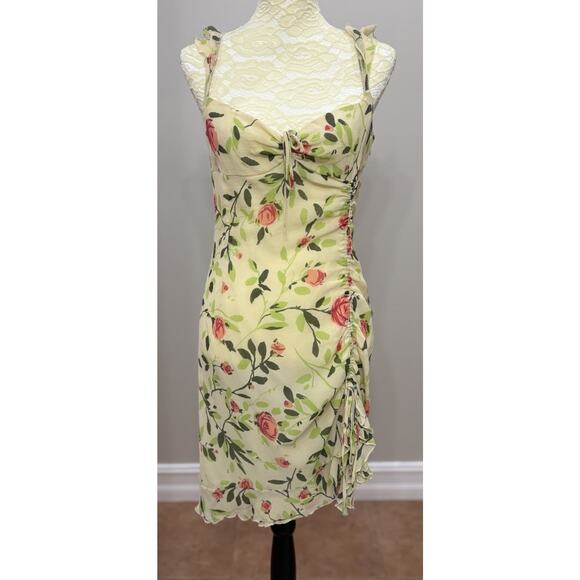 Moschino Dresses & Skirts - MOSCHINO Cheap and Chic Women 10 Yellow Floral Silk Dress Italy Fairy Coquette